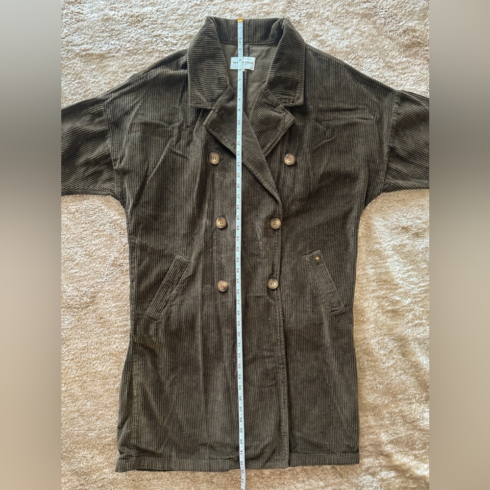 La Petite Étoile Women's Corduroy Long Coat - Picture 6 of 12